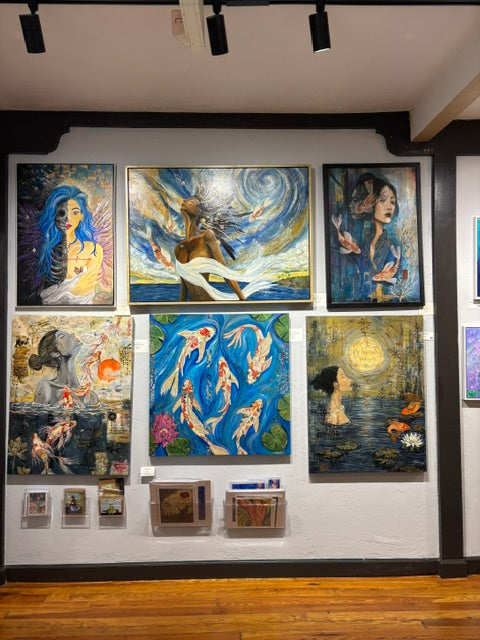 Rita Irvin paintings on view at Starry Night Gallery, including Heart Broken