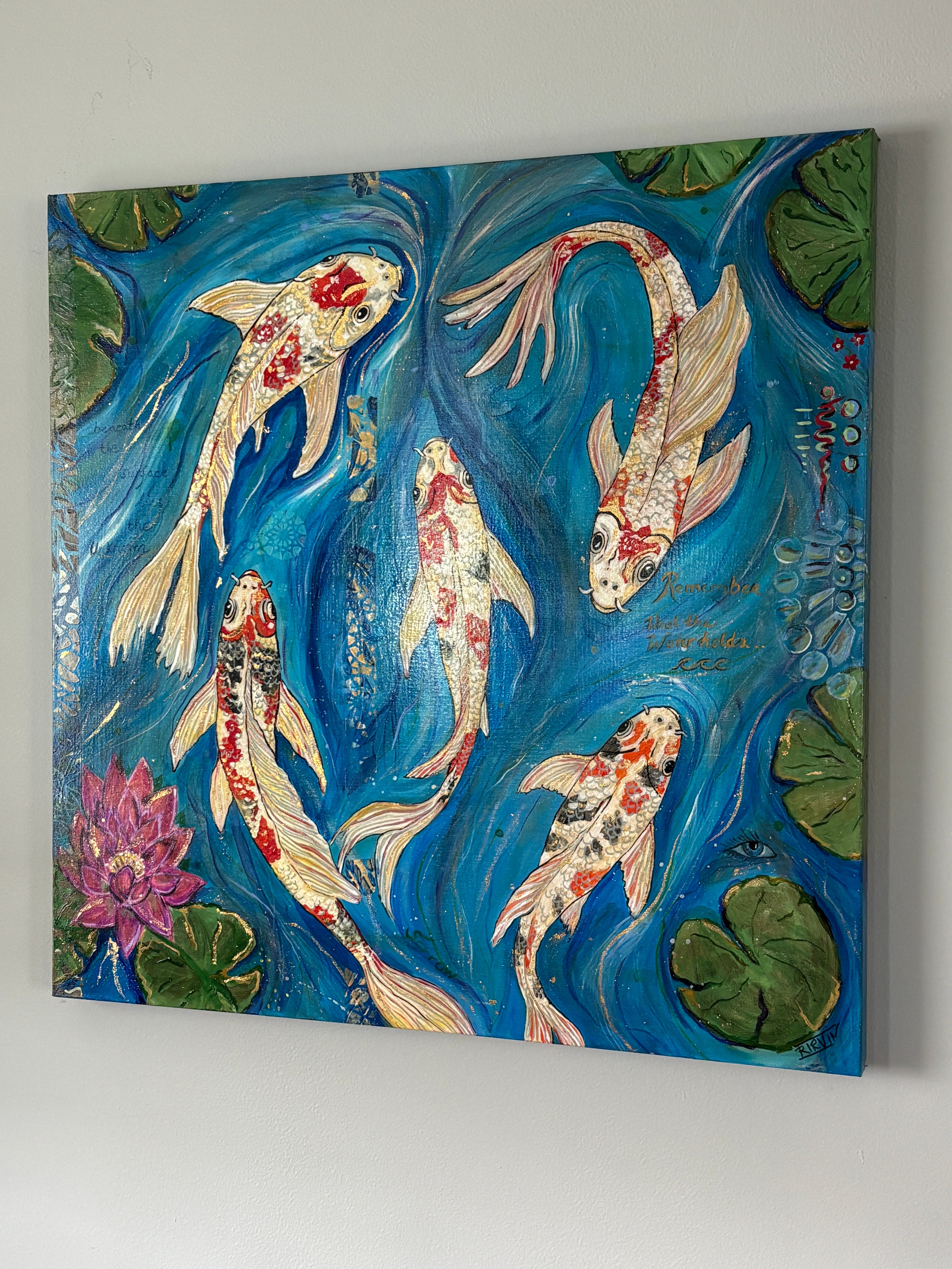 Where Koi Remember — Original Mixed Media Painting | Rita Irvin