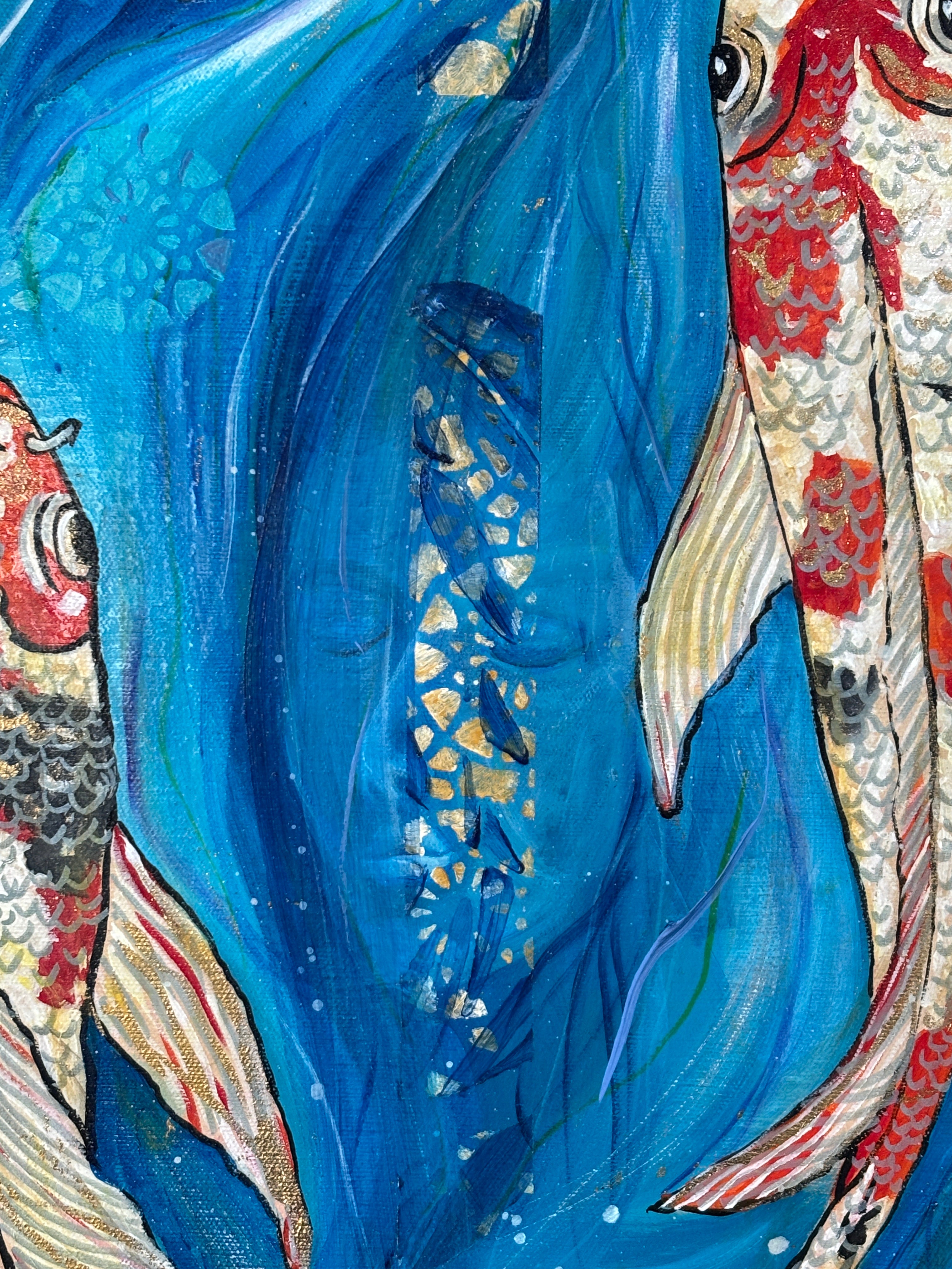 Where Koi Remember — Original Mixed Media Painting | Rita Irvin