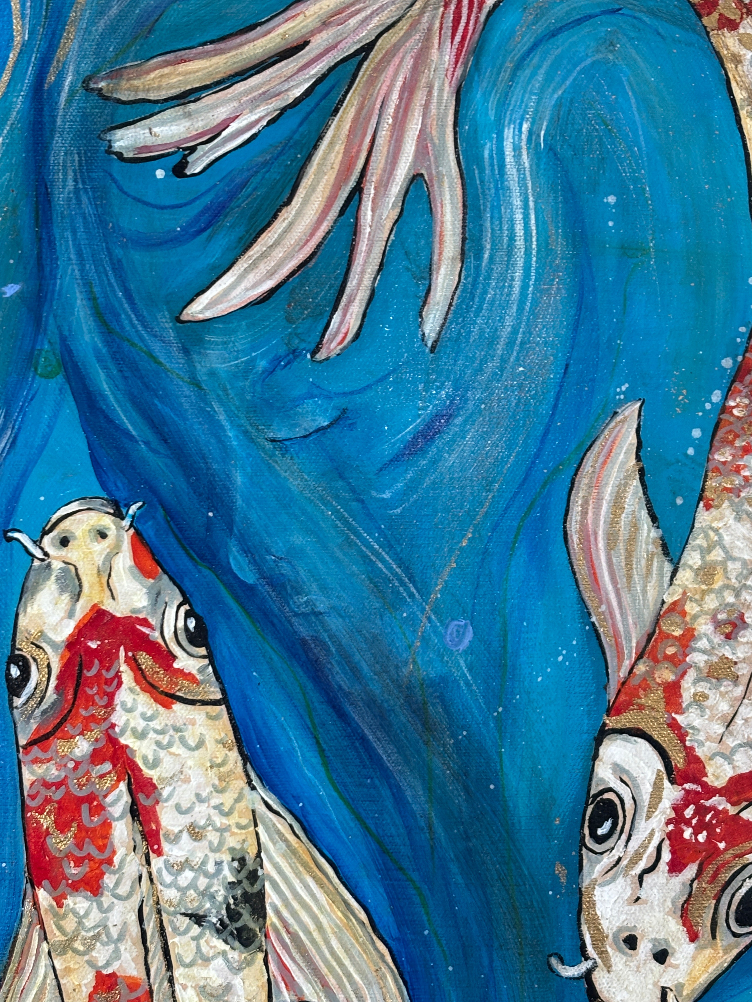 Where Koi Remember — Original Mixed Media Painting | Rita Irvin