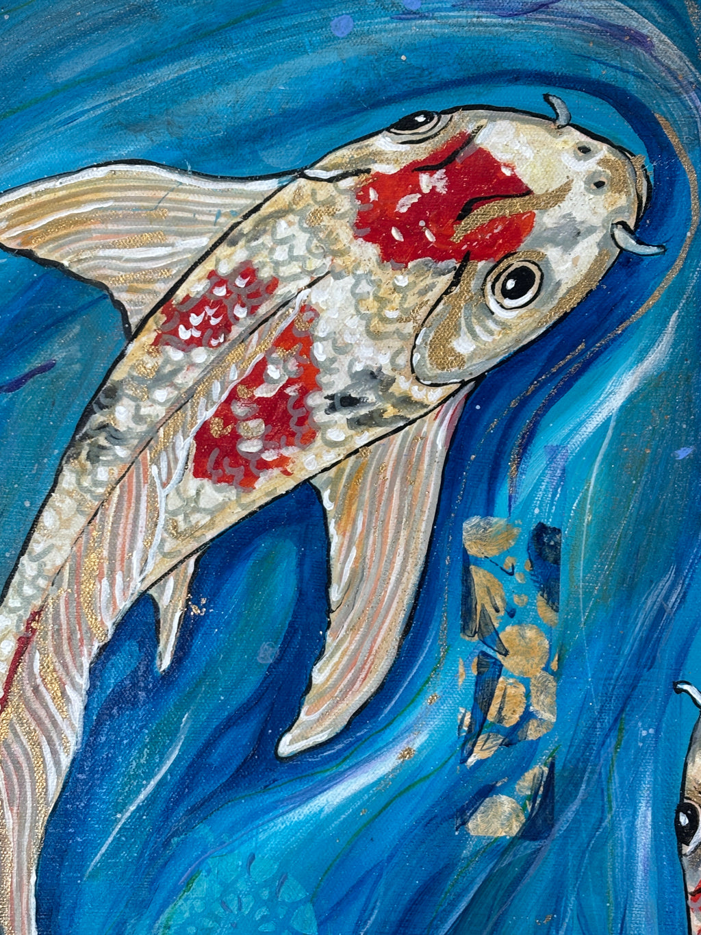 Where Koi Remember — Original Mixed Media Painting | Rita Irvin