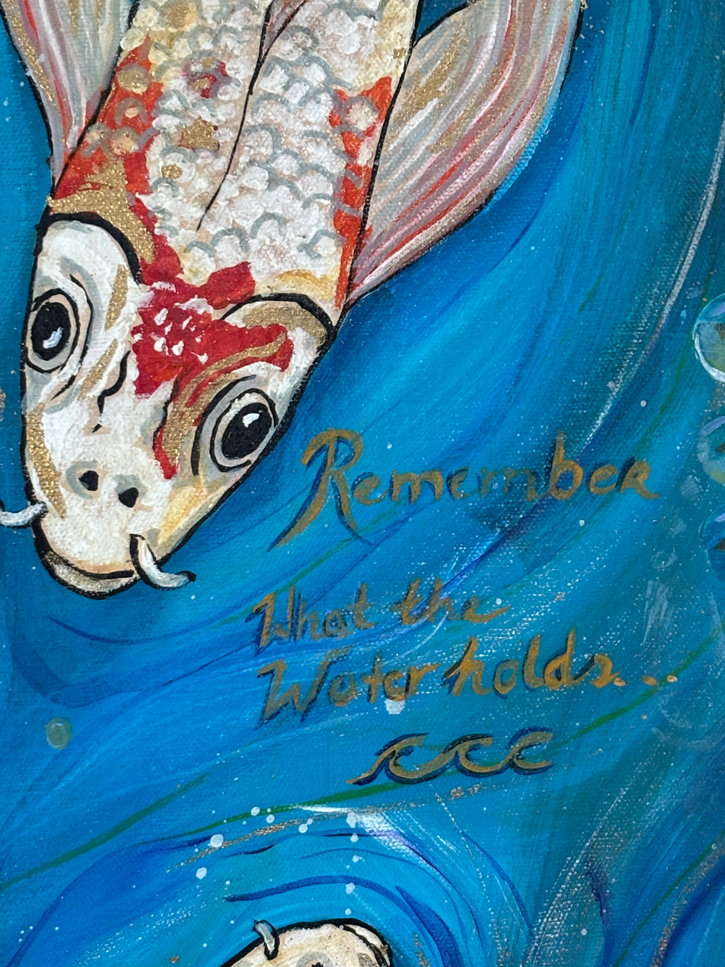 Where Koi Remember — Original Mixed Media Painting | Rita Irvin