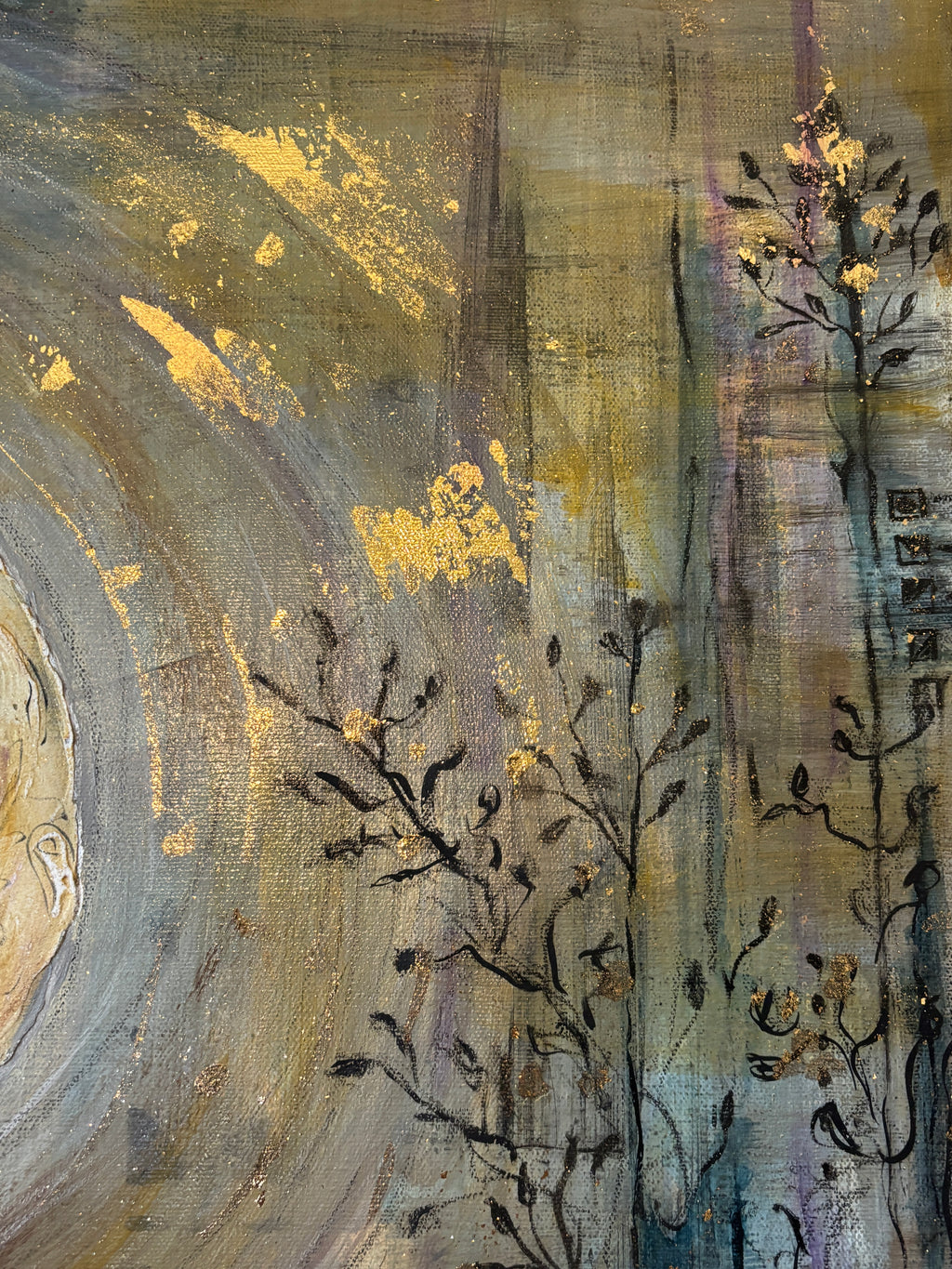 Layers of colors and gold leaf