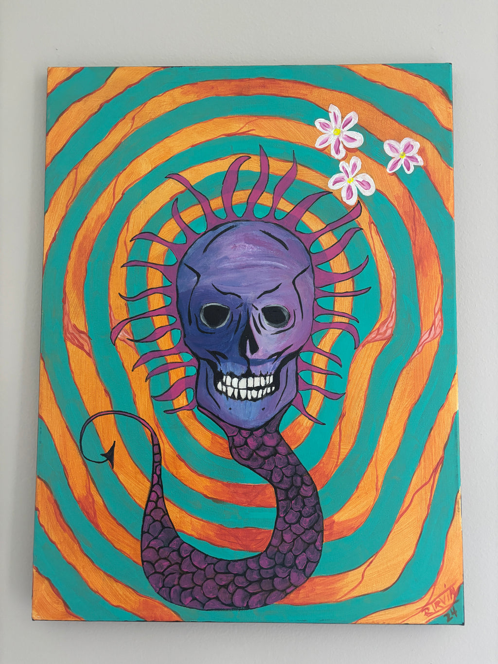 Skulls Bloom notecard