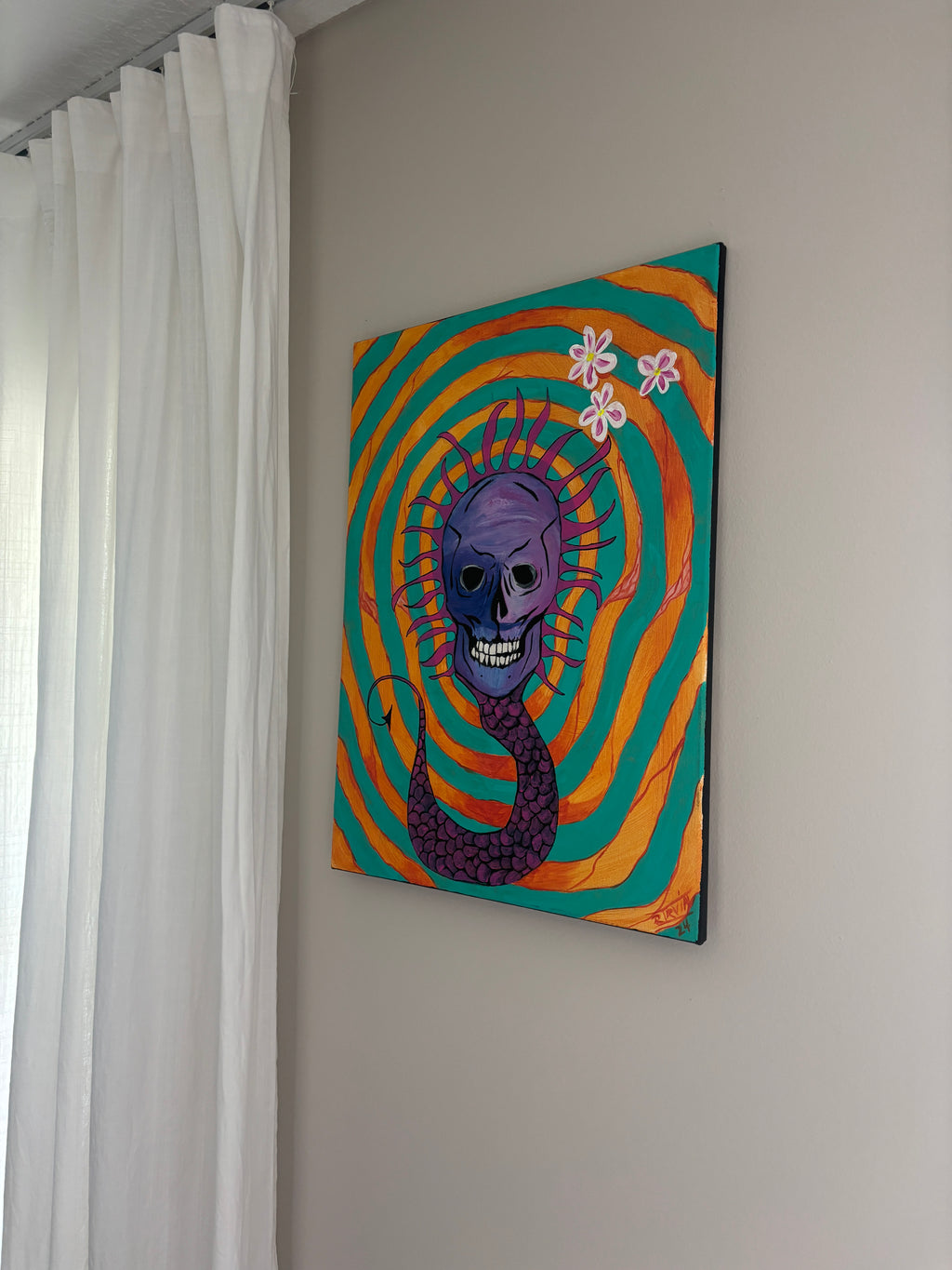 Skulls Bloom - Original Acrylic on Canvas | Rita Irvin