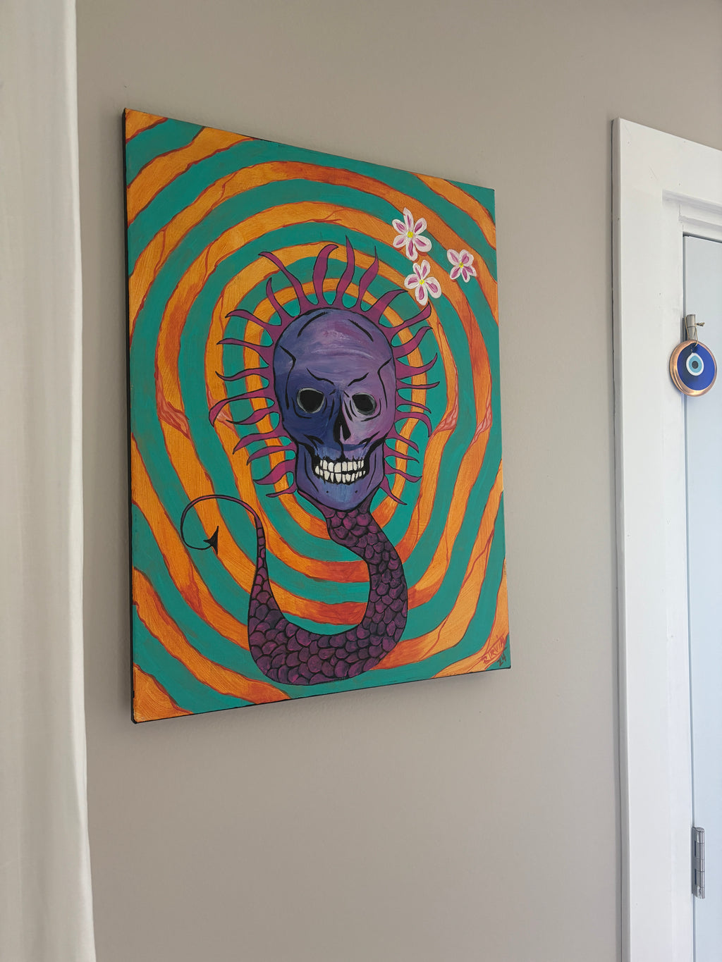 Skulls Bloom - Original Acrylic on Canvas | Rita Irvin