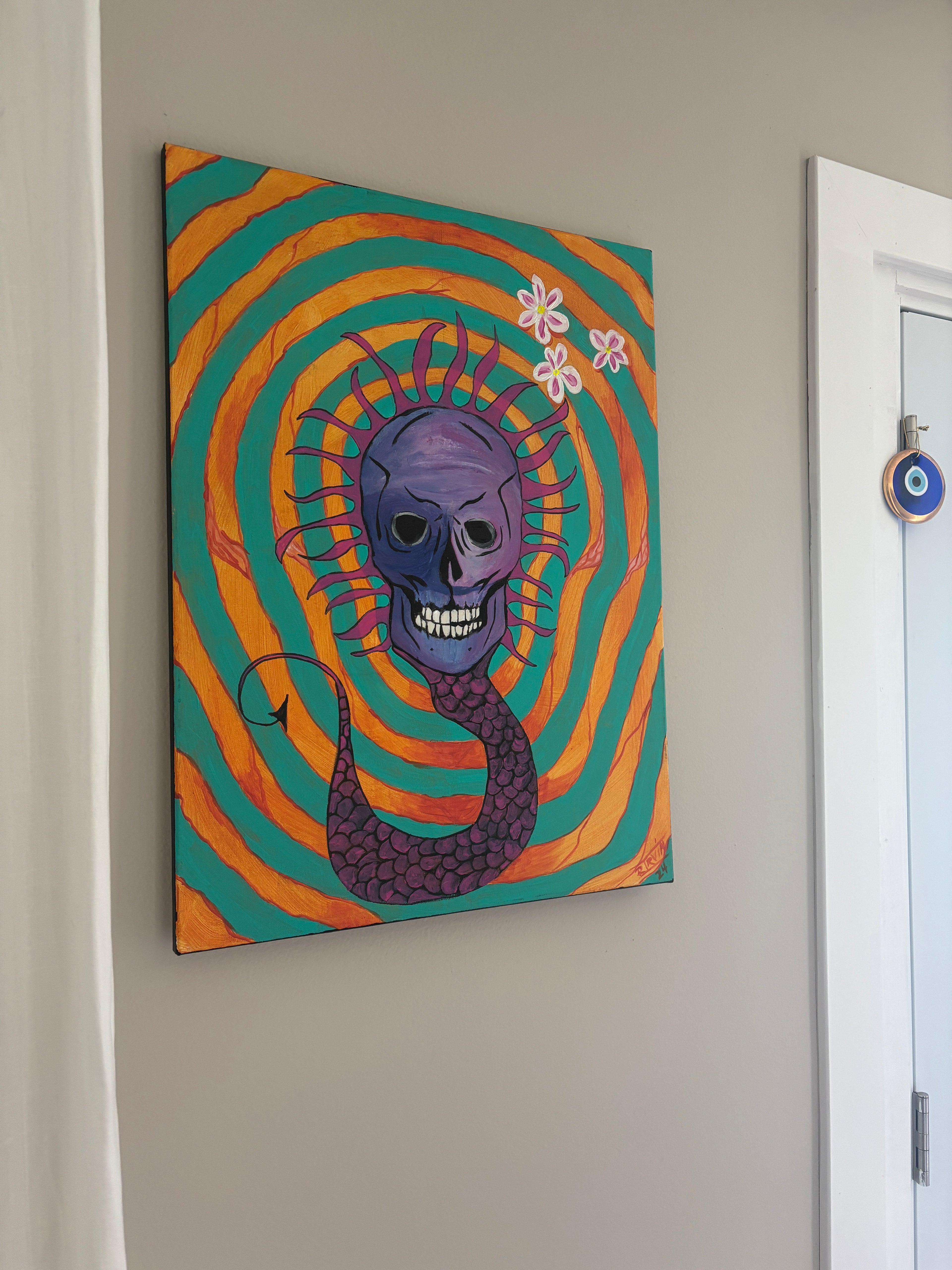 Skulls Bloom - Original Acrylic on Canvas | Rita Irvin