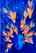 Where Thoughts Swim — original mixed media koi painting by Rita Irvin